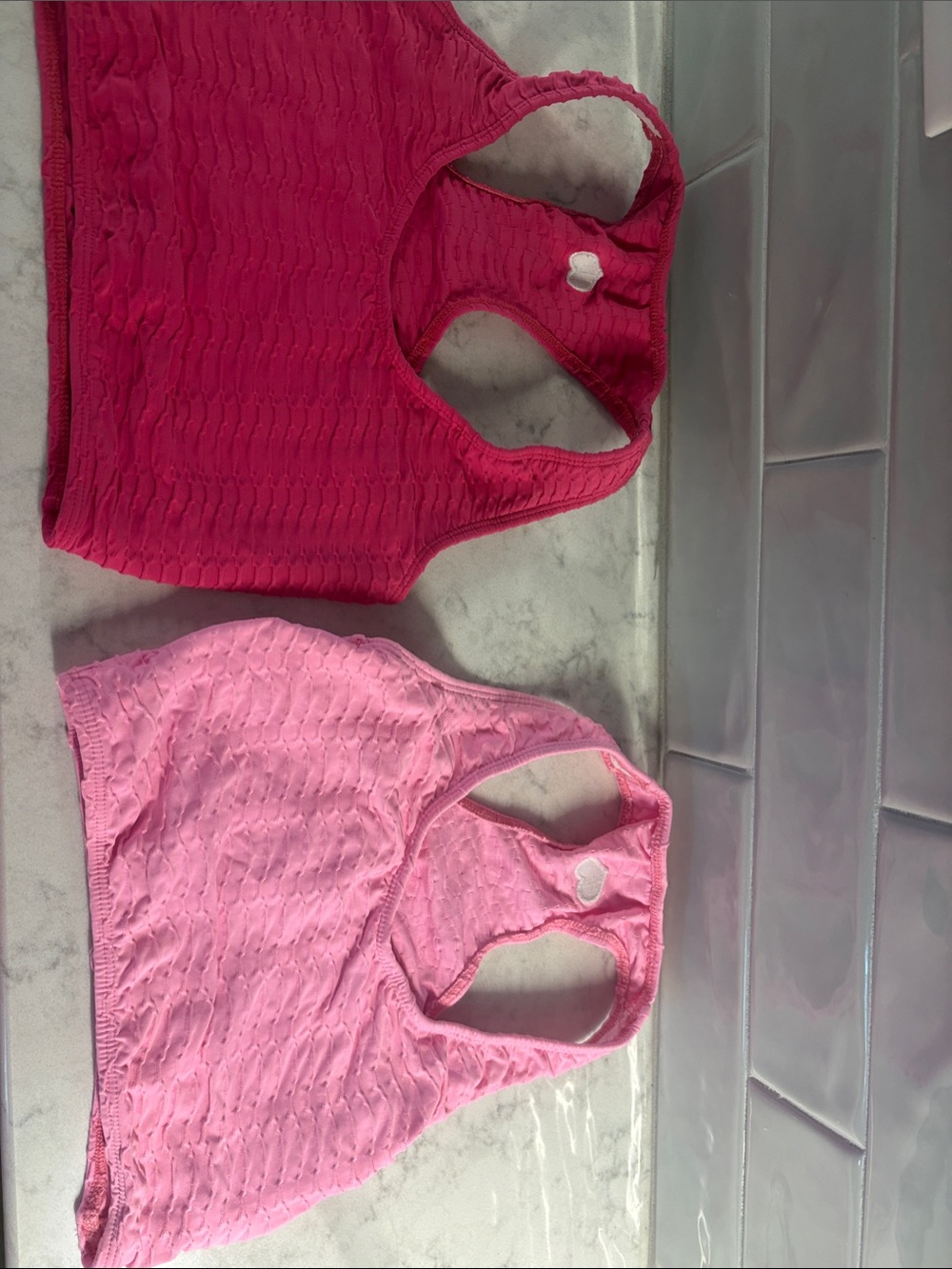 Booty by Brabant s Kuds Pink Textured Racerback Tank Tops - Light Pink & Magenta